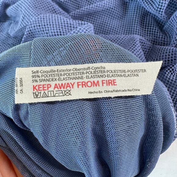 Intimately Free People Bodysuit Womens Large Periwinkle On My Way Mesh Thong - Picture 6 of 11